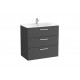 UNIK FAMILY - Mueble base 3 cajones + lavabo - ROCA