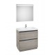 Pack mueble base + lavabo en el centro + espejo LED LANDER - ROCA