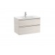 Pack Unik mueble base de dos cajones + lavabo central THE GAP - ROCA