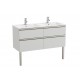 Pack Unik mueble de 4 cajones + lavabo doble THE GAP - ROCA