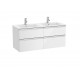 Pack Unik mueble de 4 cajones + lavabo doble THE GAP - ROCA