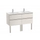 Pack Unik mueble de 4 cajones + lavabo doble THE GAP - ROCA