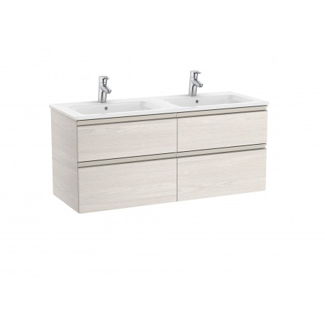 Pack Unik mueble de 4 cajones + lavabo doble THE GAP - ROCA