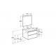 Pack mueble base blanco de 2 cajones + lavabo central + espejo LED THE GAP - ROCA