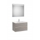 Pack mueble base de 2 cajones + lavabo central + espejo LED THE GAP - ROCA