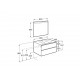 Pack mueble base de 2 cajones + lavabo central + espejo LED THE GAP - ROCA