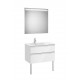 Pack mueble base blanco de 2 cajones + lavabo + espejo LED THE GAP - ROCA