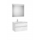 Pack mueble base blanco de 2 cajones + lavabo + espejo LED THE GAP - ROCA