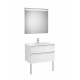 Pack mueble base blanco de 2 cajones + lavabo + espejo LED THE GAP - ROCA