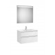 Pack mueble base blanco de 2 cajones + lavabo + espejo LED THE GAP - ROCA