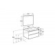 Pack mueble base blanco de 2 cajones + lavabo + espejo LED THE GAP - ROCA