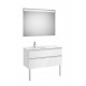 Pack mueble base blanco de 2 cajones + lavabo izquierda + espejo LED THE GAP - ROCA