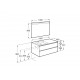 Pack mueble base blanco de 2 cajones + lavabo izquierda + espejo LED THE GAP - ROCA