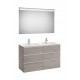 Pack mueble base de 6 cajones + lavabo doble + espejo LED THE GAP - ROCA