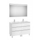 Pack mueble base de 6 cajones + lavabo doble + espejo LED THE GAP - ROCA