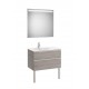 Pack mueble base de 2 cajones + lavabo izquierda + espejo LED THE GAP - ROCA