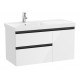 Pack Unik mueble base de 2 cajones y puerta + lavabo izquierda DOMI - ROCA