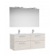 Pack mueble de 4 cajones + lavabo doble + espejo + apliques LED VICTORIA - ROCA