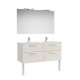 Pack mueble de 4 cajones + lavabo doble + espejo + apliques LED VICTORIA - ROCA