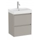 Pack Unik mueble base gris compacto de 2 cajones + lavabo ONA - ROCA