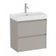 Pack Unik mueble base gris compacto de 2 cajones + lavabo ONA - ROCA