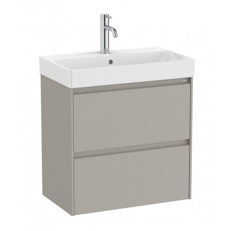 Pack Unik mueble base gris compacto de 2 cajones + lavabo ONA - ROCA