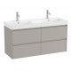 Pack Unik mueble de 4 cajones + lavabo doble ONA - ROCA