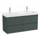 Pack Unik mueble de 4 cajones + lavabo doble ONA - ROCA