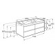 Pack Unik mueble de 4 cajones + lavabo doble ONA - ROCA