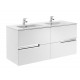 Pack Unik mueble base + lavabo doble VICTORIA-N - ROCA