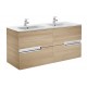 Pack Unik mueble base + lavabo doble VICTORIA-N - ROCA