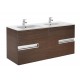 Pack Unik mueble base + lavabo doble VICTORIA-N - ROCA