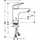 Grifo monomando de lavabo 100 con vaciador Push-Open LOGIS - HANSGROHE