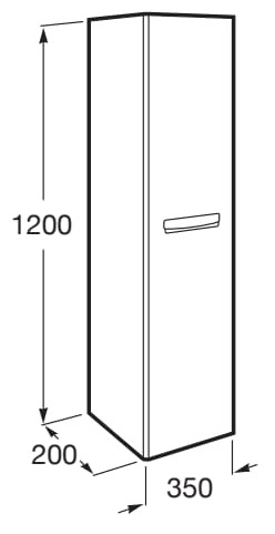 Medidas del mueble módulo de columna reversible THA GAP - ROCA